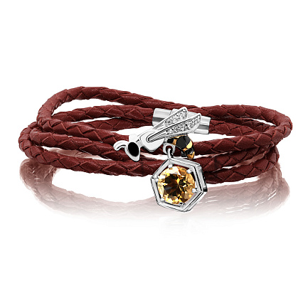 Браслет декоративный из серебра с фианитами