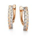 Серьги с английским замком из красного золота с бриллиантами