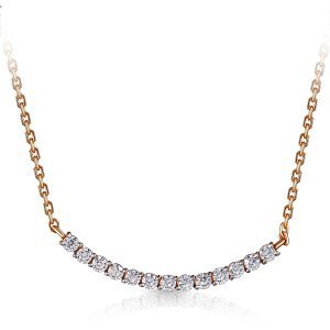 Колье из красного золота с фианитом