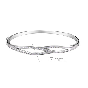 Браслет декоративный из серебра с фианитом