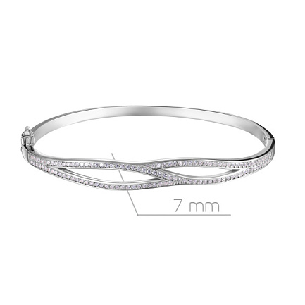 Браслет декоративный из серебра с фианитом