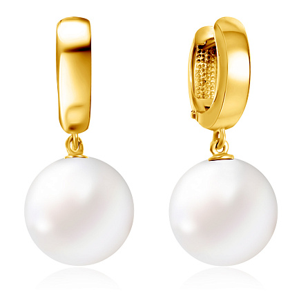 Серьги из желтого золота с жемчугом