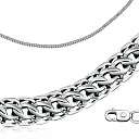 Цепь ручной работы из серебра, плетение каприз