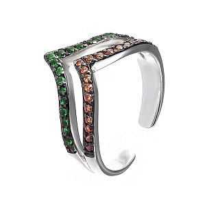 Кольцо из серебра с фианитом