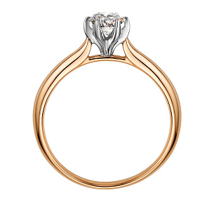 Кольцо из красного золота с бриллиантом