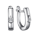 Серьги с английским замком из серебра с бриллиантами