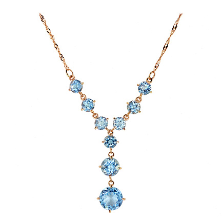 Колье из красного золота с топазом