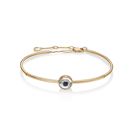 Браслет из красного золота с бриллиантами, сапфиром