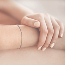 Браслет автомат из серебра, плетение венецианское