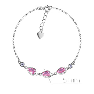 Браслет декоративный из серебра с фианитом