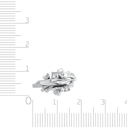 Кольцо из серебра с фианитами Сваровски
