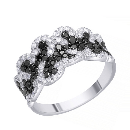 Кольцо из белого золота с бриллиантами