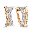 Серьги с английским замком из красного золота с бриллиантами