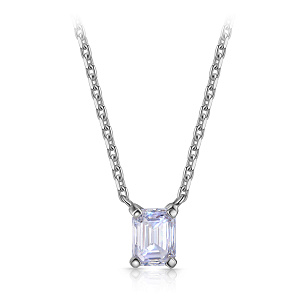 Колье из белого золота с бриллиантом, плетение якорное