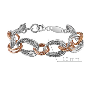 Браслет декоративный из серебра с золочением