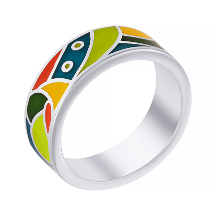 Кольцо из серебра с эмалью