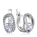 Серьги с английским замком из белого золота с бриллиантами