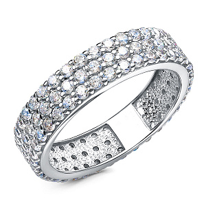 Кольцо из серебра с фианитами