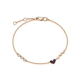 Браслет из красного золота с рубином