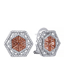 Серьги из серебра с фианитом