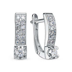 Серьги из белого золота с бриллиантами