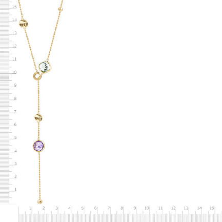 Колье из желтого золота с аметистом