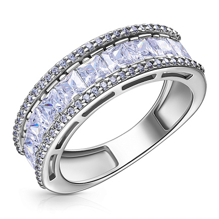 Кольцо из серебра с фианитом