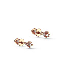 Пусеты из красного золота с бриллиантами