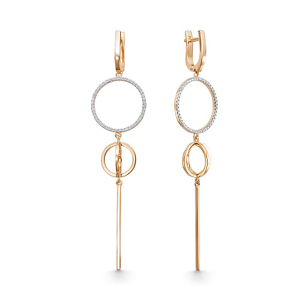 Серьги из красного золота с бриллиантами