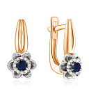 Серьги с английским замком из красного золота с бриллиантами