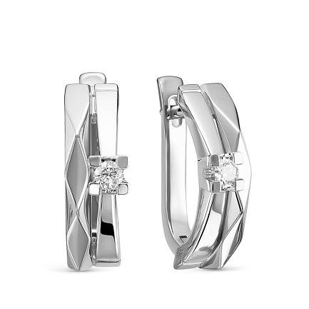 Серьги из белого золота с бриллиантами