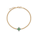 Браслет из красного золота с бриллиантами, изумрудом