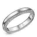 Кольцо обручальное из белого золота с бриллиантами