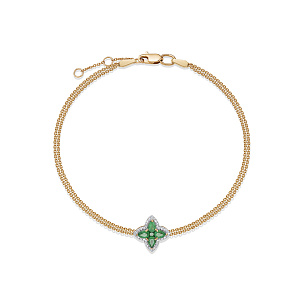 Браслет из красного золота с изумрудом