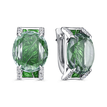 Серьги с английским замком из белого золота