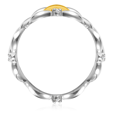 Кольцо из серебра с топазами