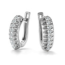 Серьги с английским замком из белого золота с бриллиантами