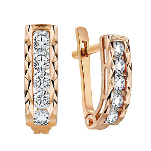 Серьги детские из красного золота