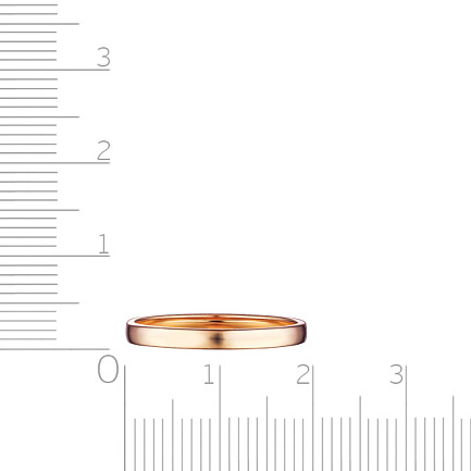 Кольцо обручальное гладкое из красного золота