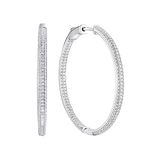 Серьги из серебра с фианитом