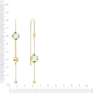 Серьги из желтого золота с аметистами