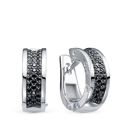 Серьги из белого золота с бриллиантами