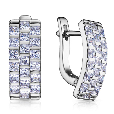 Серьги с английским замком из серебра