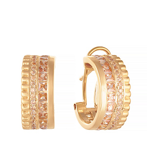 Серьги из серебра с фианитом