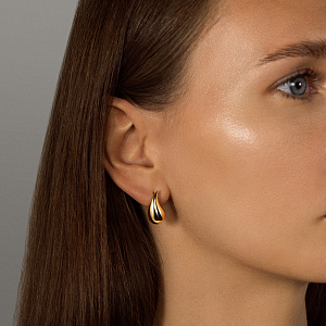 Серьги с английским замком из желтого золота