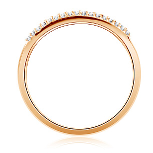 Кольцо из красного золота с фианитом