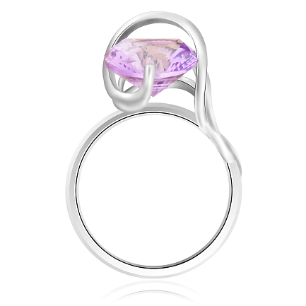 Кольцо из белого золота с аметистом