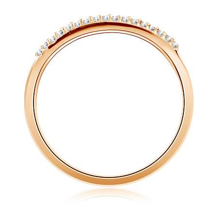 Кольцо из красного золота с фианитами