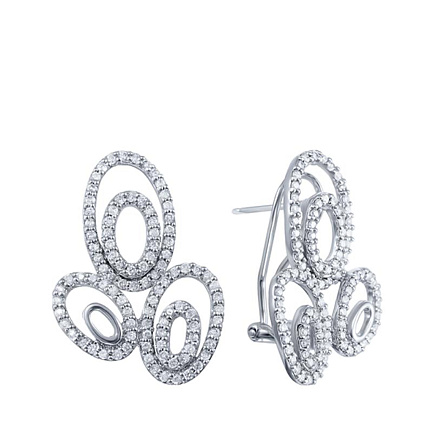 Серьги из белого золота с бриллиантами