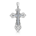 Крест из белого золота с бриллиантами